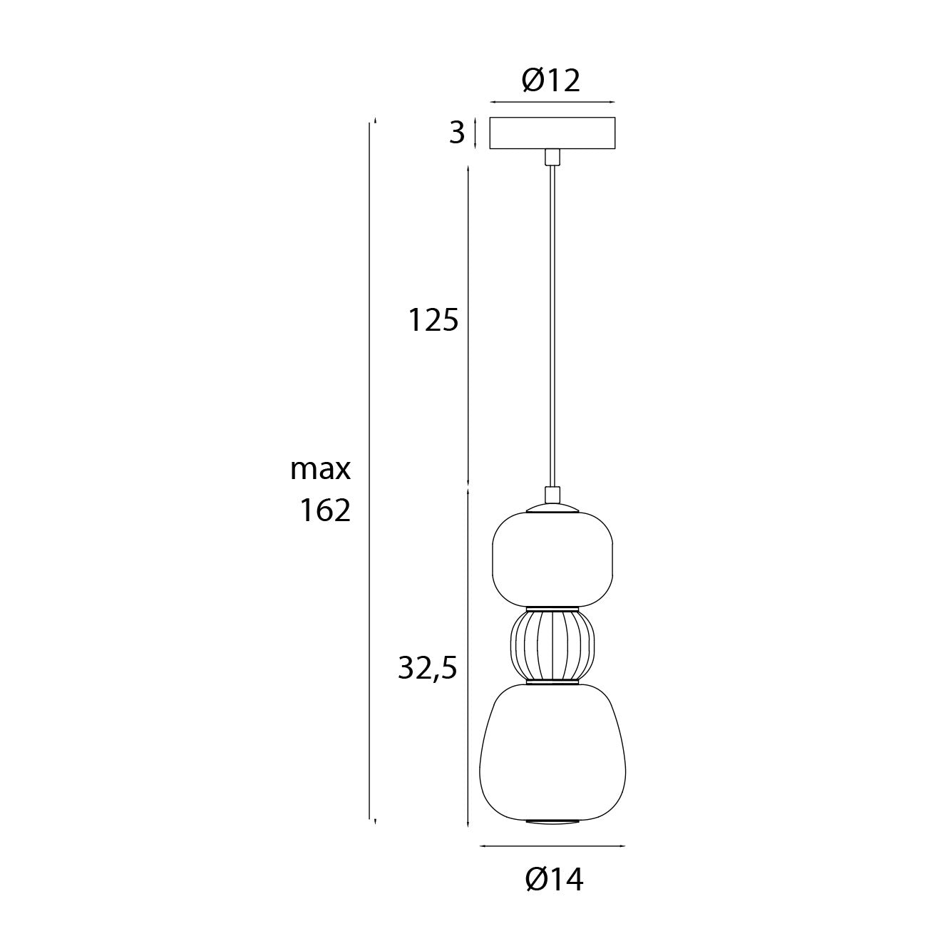 Lollipop Pendant Lamp Brass