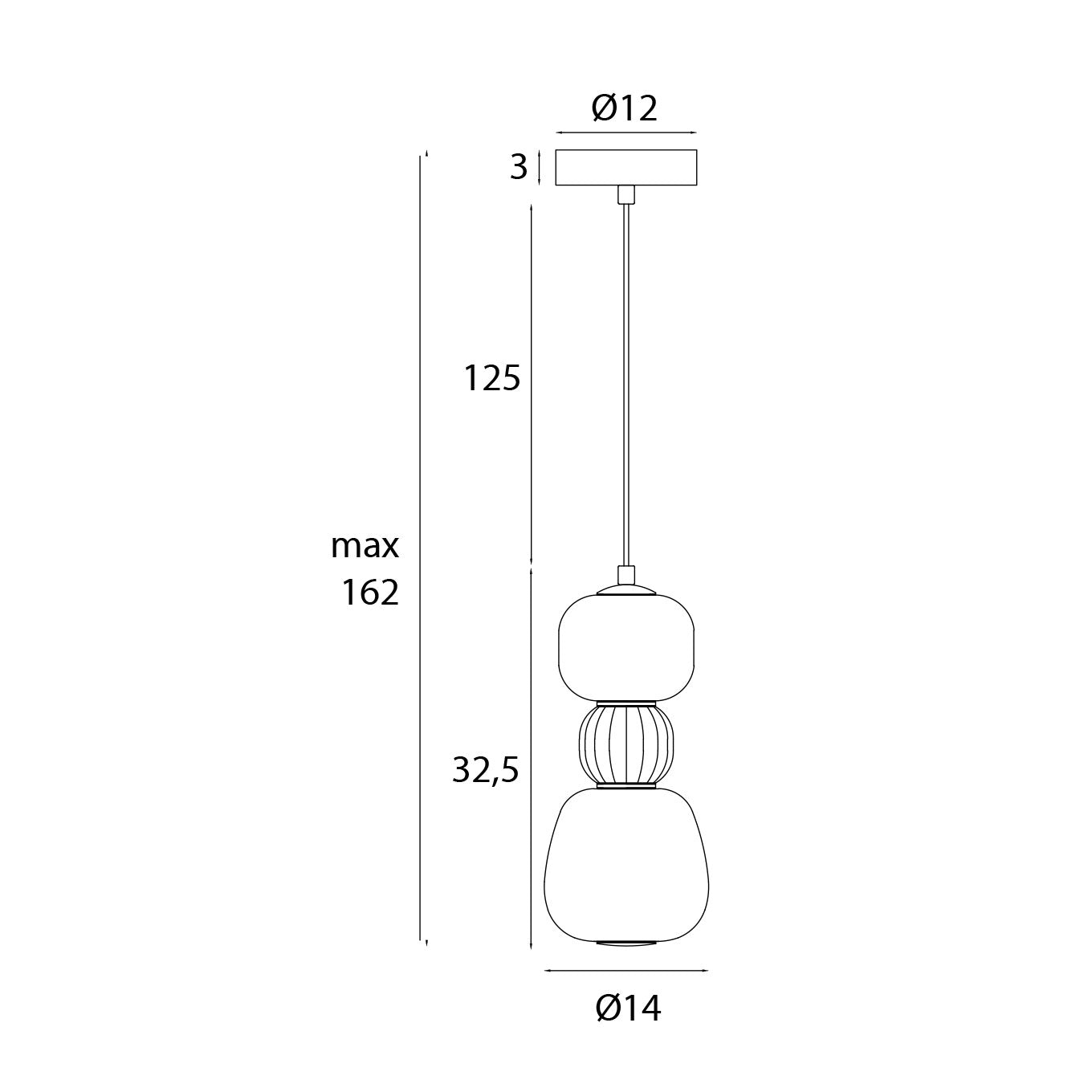 Lollipop Pendant Lamp Brass