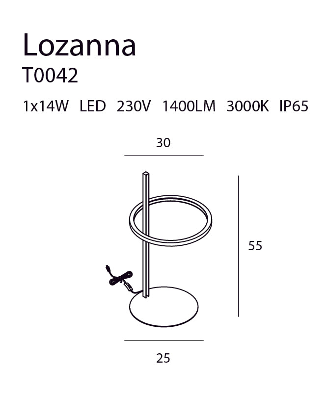 Lozanna Lampa Biurkowa Złota
