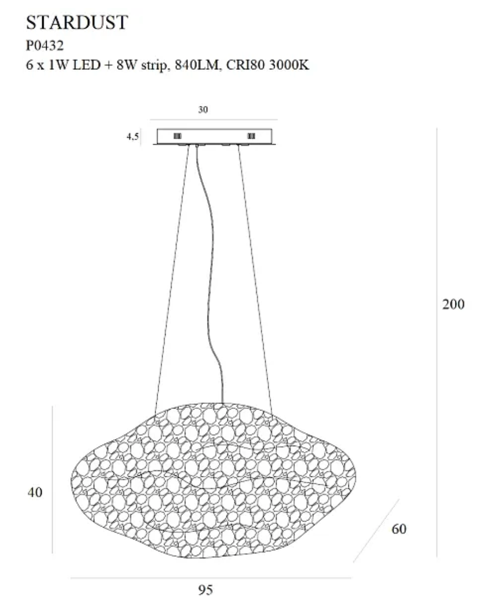 Stardust Lampa Wisząca Złota