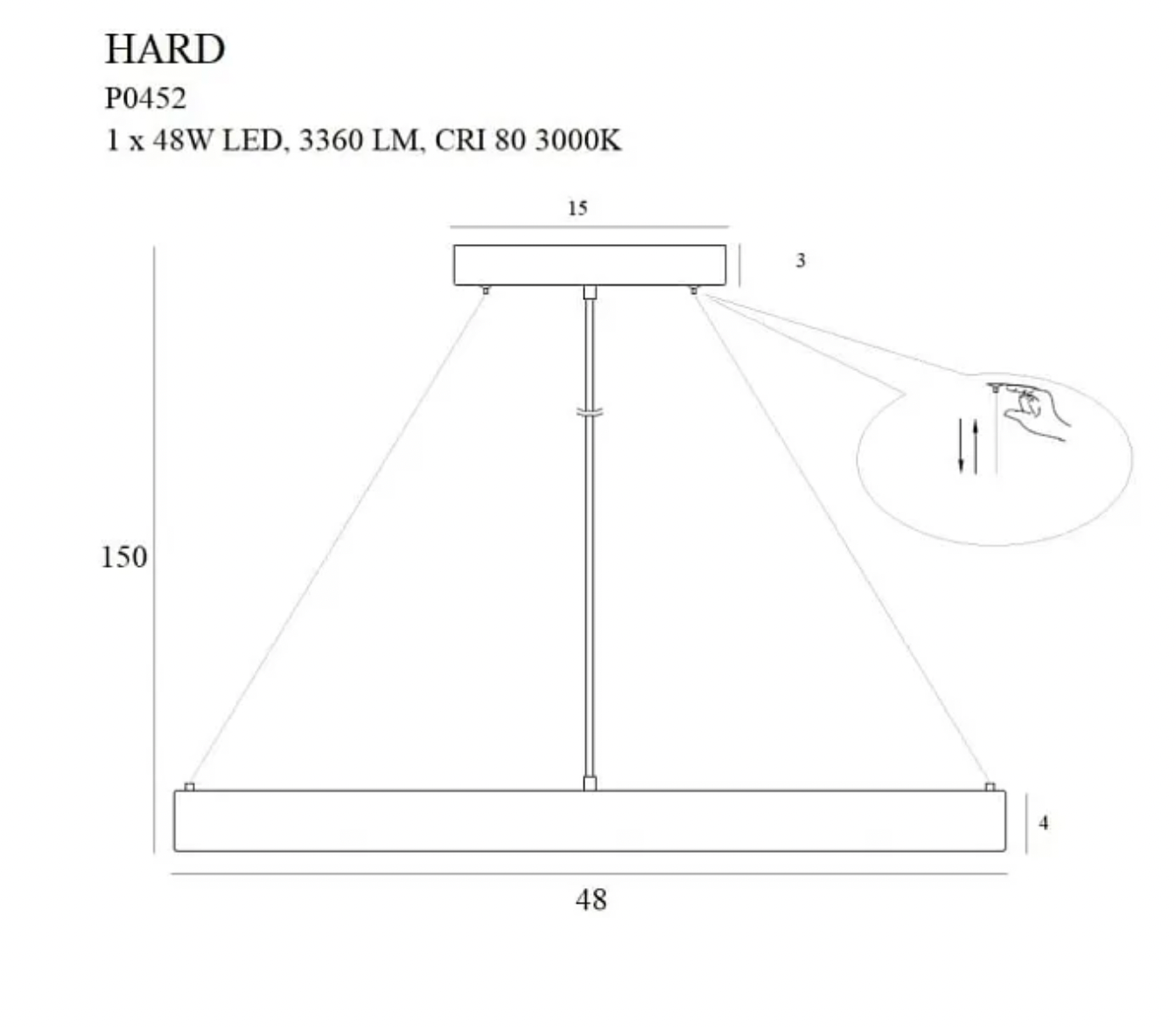 Hard Hanging Lamp Black