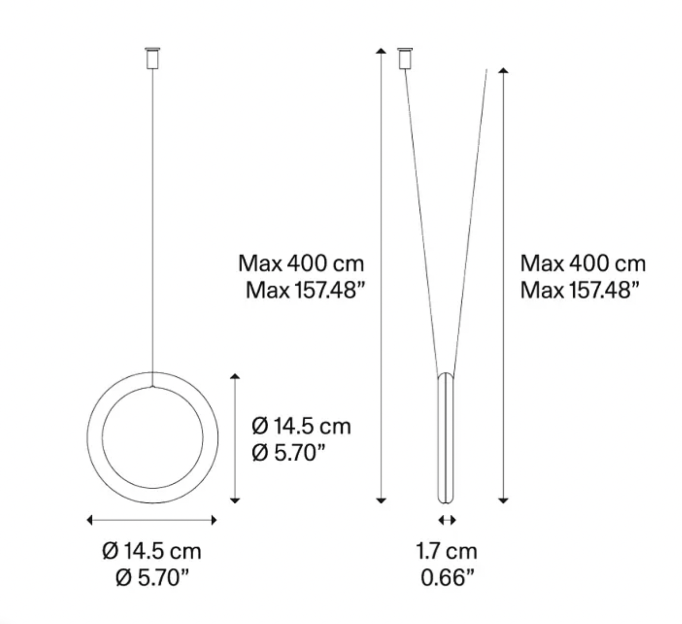 Ivy V Black Hanging Lamp