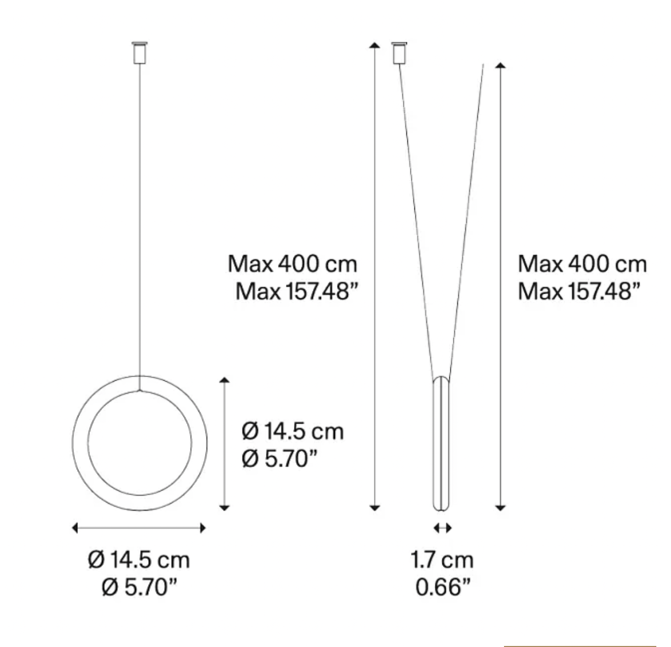 Ivy V Hanging Lamp Champagne Matte