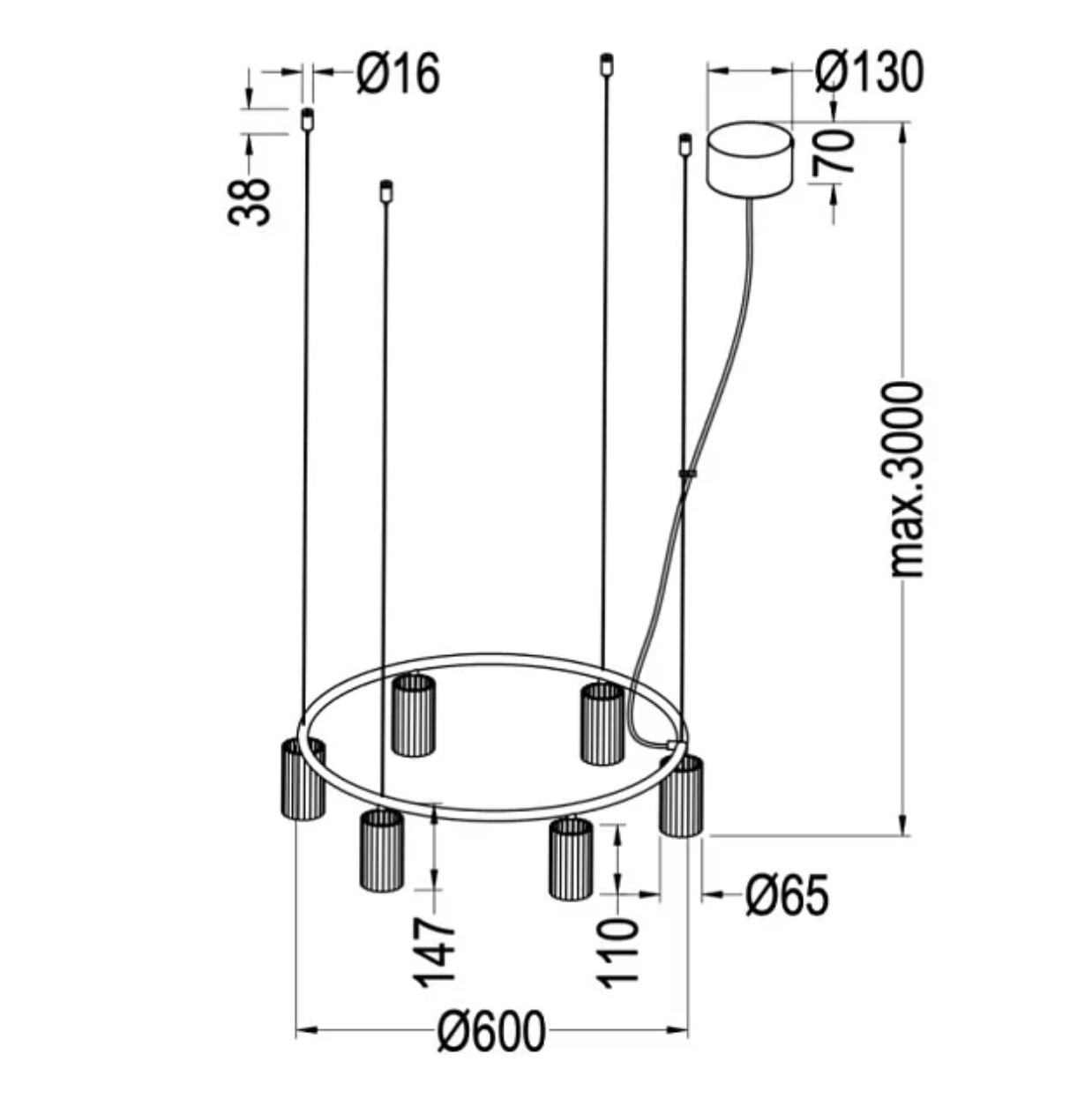 Donna Cream Hanging Lamp