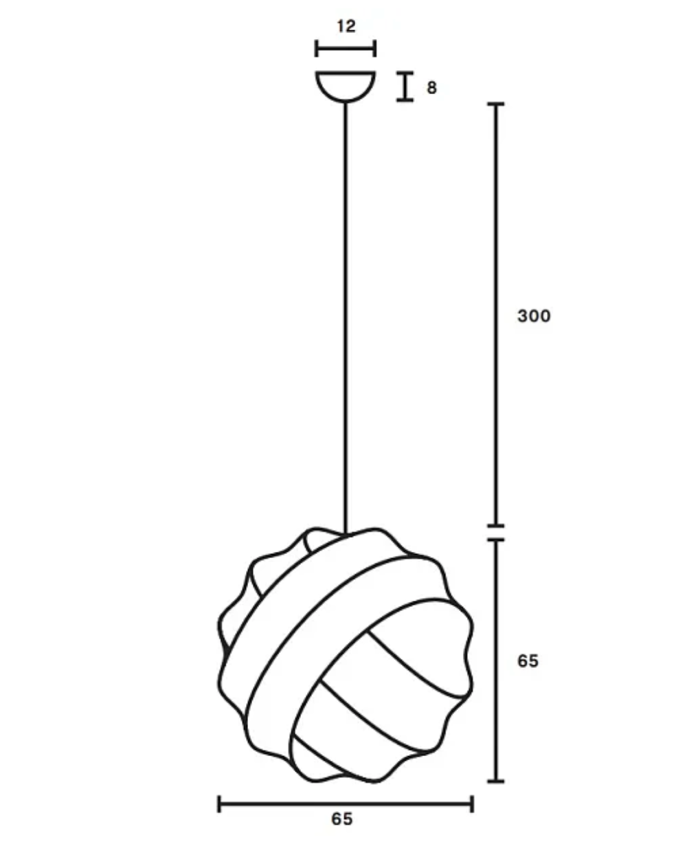 Turner Hanging Lamp White 65 cm