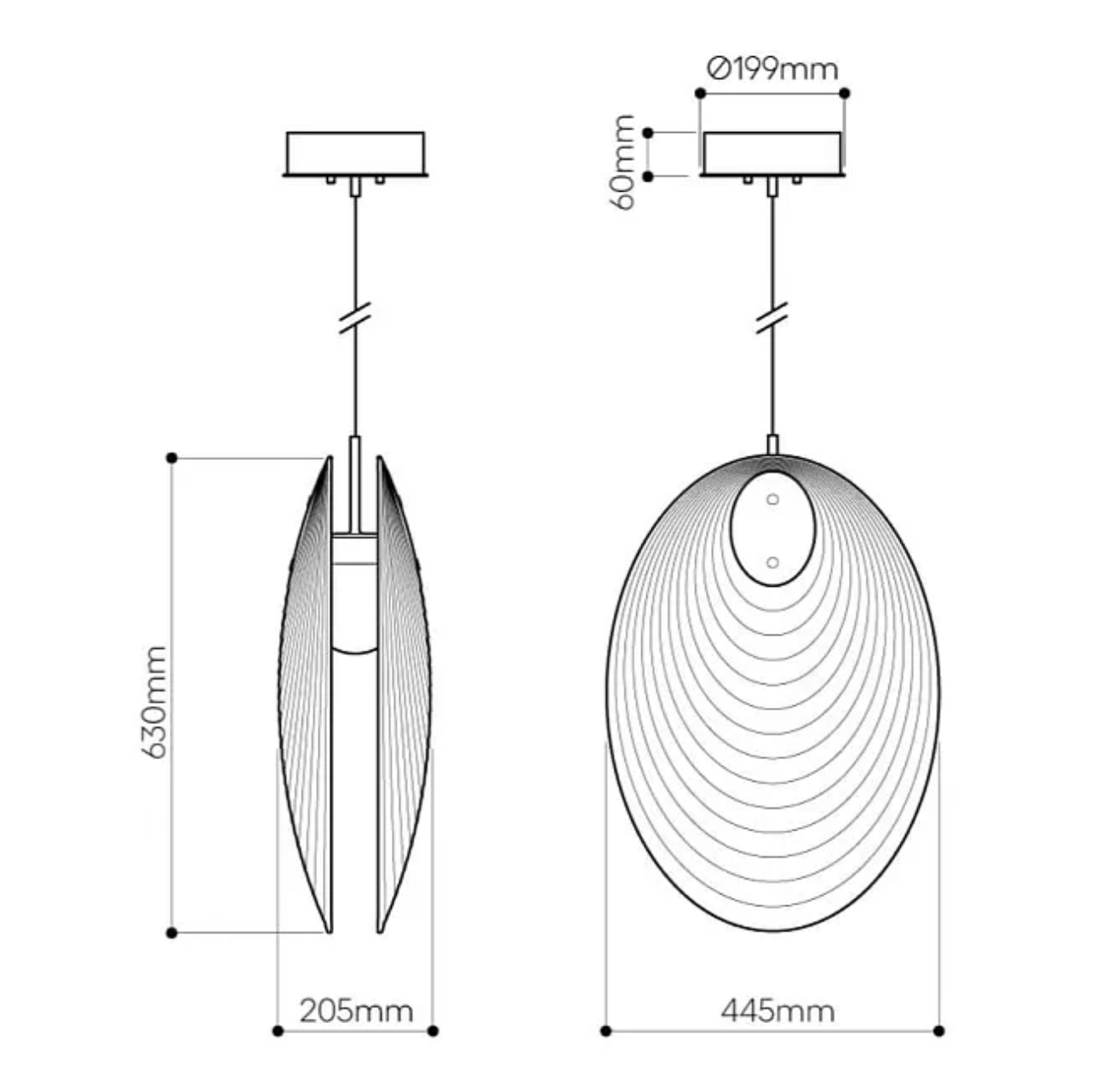 Ama Pendant Lamp Closed Matte Brown
