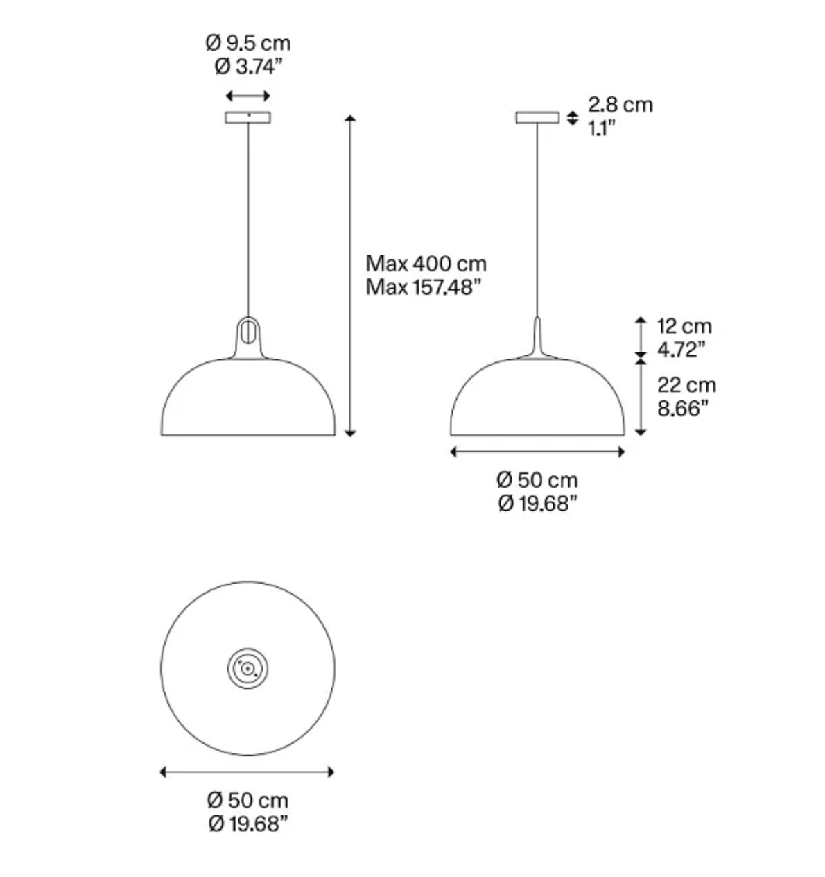 JIM Hanging Lamp Silver Matt