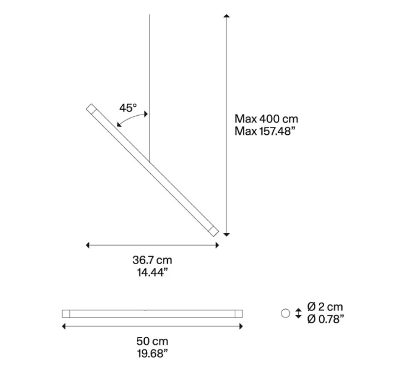 A-Tube Nano Duo Pendant Lamp Rose Gold