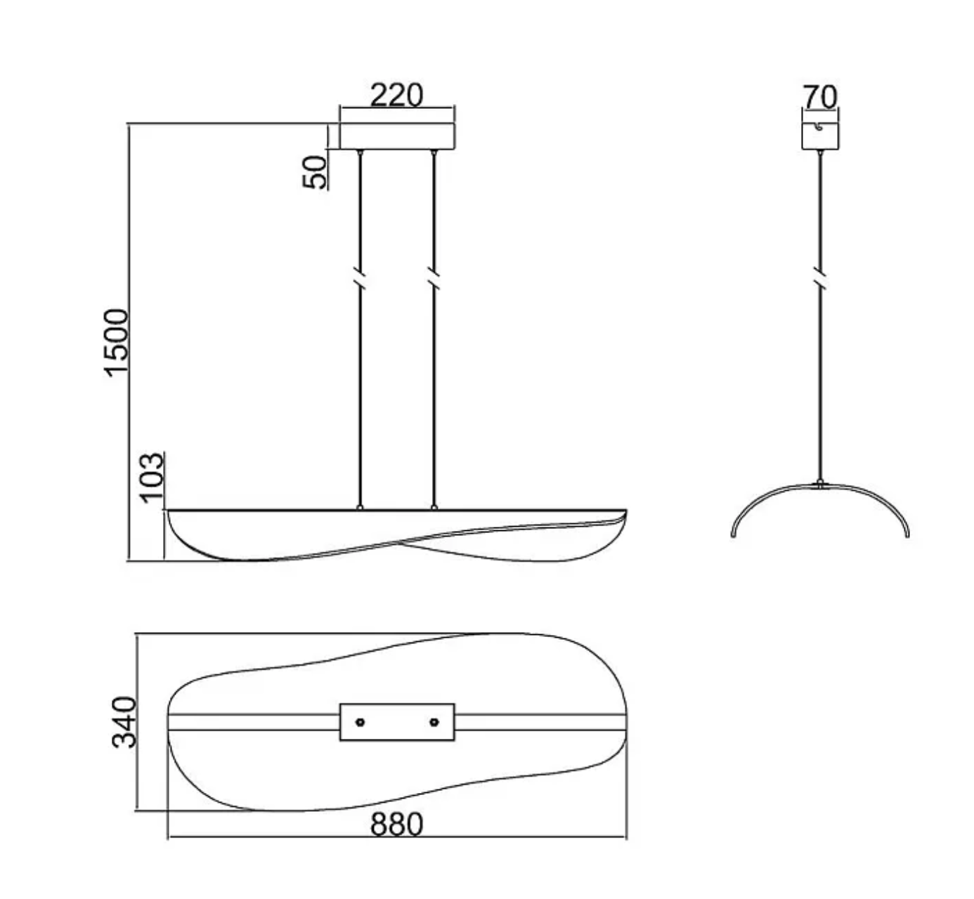 Bianca Lampa Wisząca Biała/Transparentna 88 cm