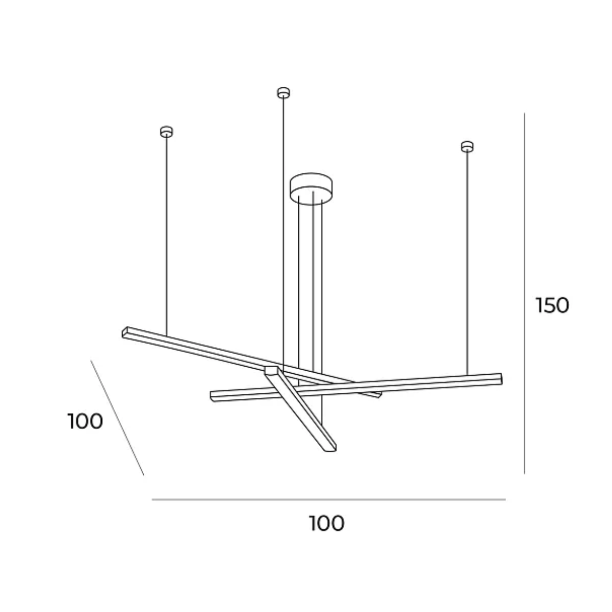 Trio 3 Lampa Wisząca Ściemnialna Złoto Szczotkowane P0474D