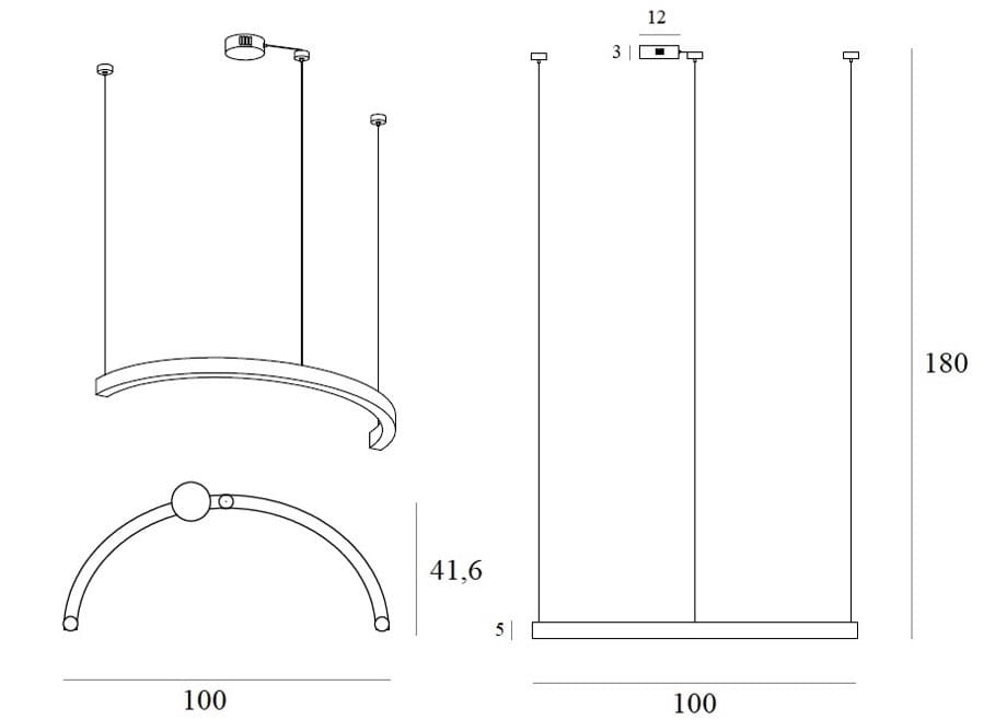 Lotus Pendant Lamp Brushed Bronze P0572D