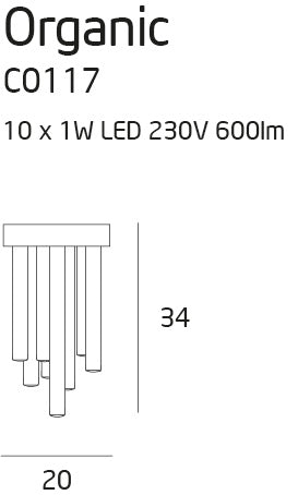 Organic Horizon Pendant Lamp Dimmable Black P0354D