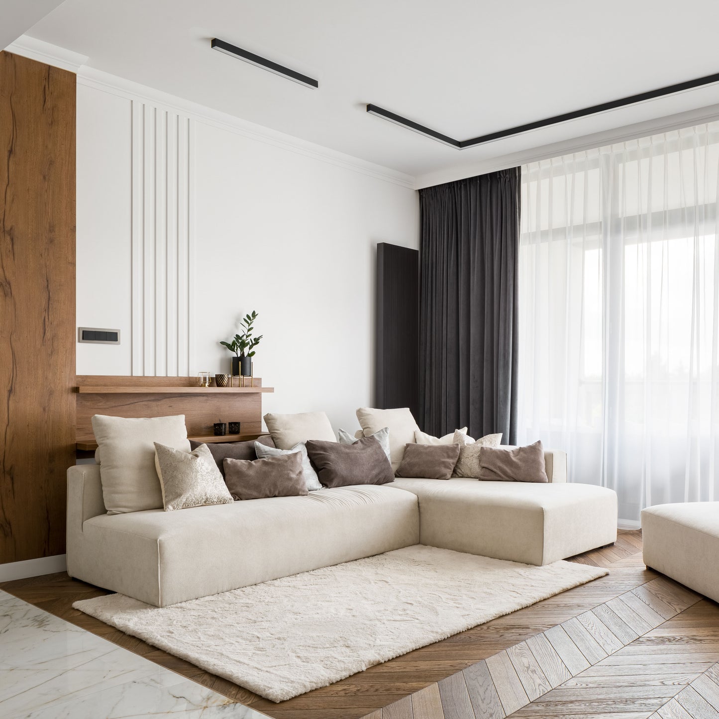 Lampa sufitowa linear 57cm czarna