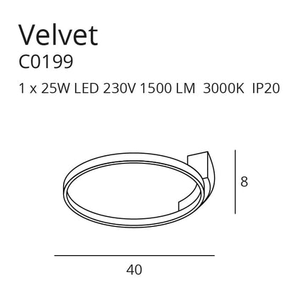 Velvet plafon czarny 40cm