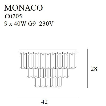 Monaco złoty plafon 42cm