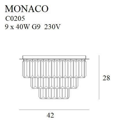 Monaco złoty plafon 42cm
