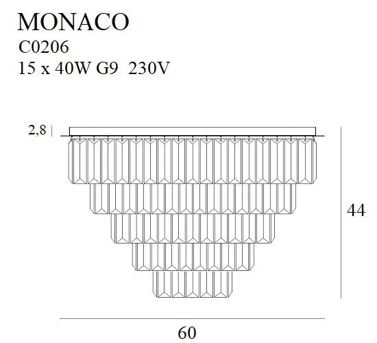 Monaco złoty plafon 60cm