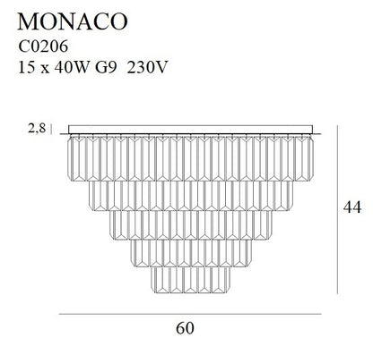 Monaco złoty plafon 60cm