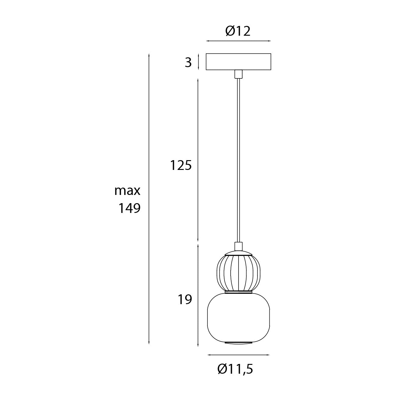 Lollipop Pendant Lamp Brass
