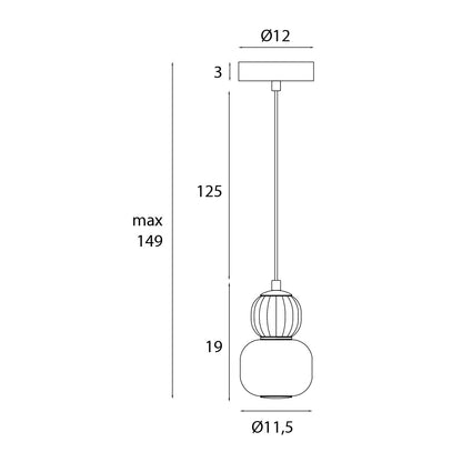 Lollipop Pendant Lamp Brass