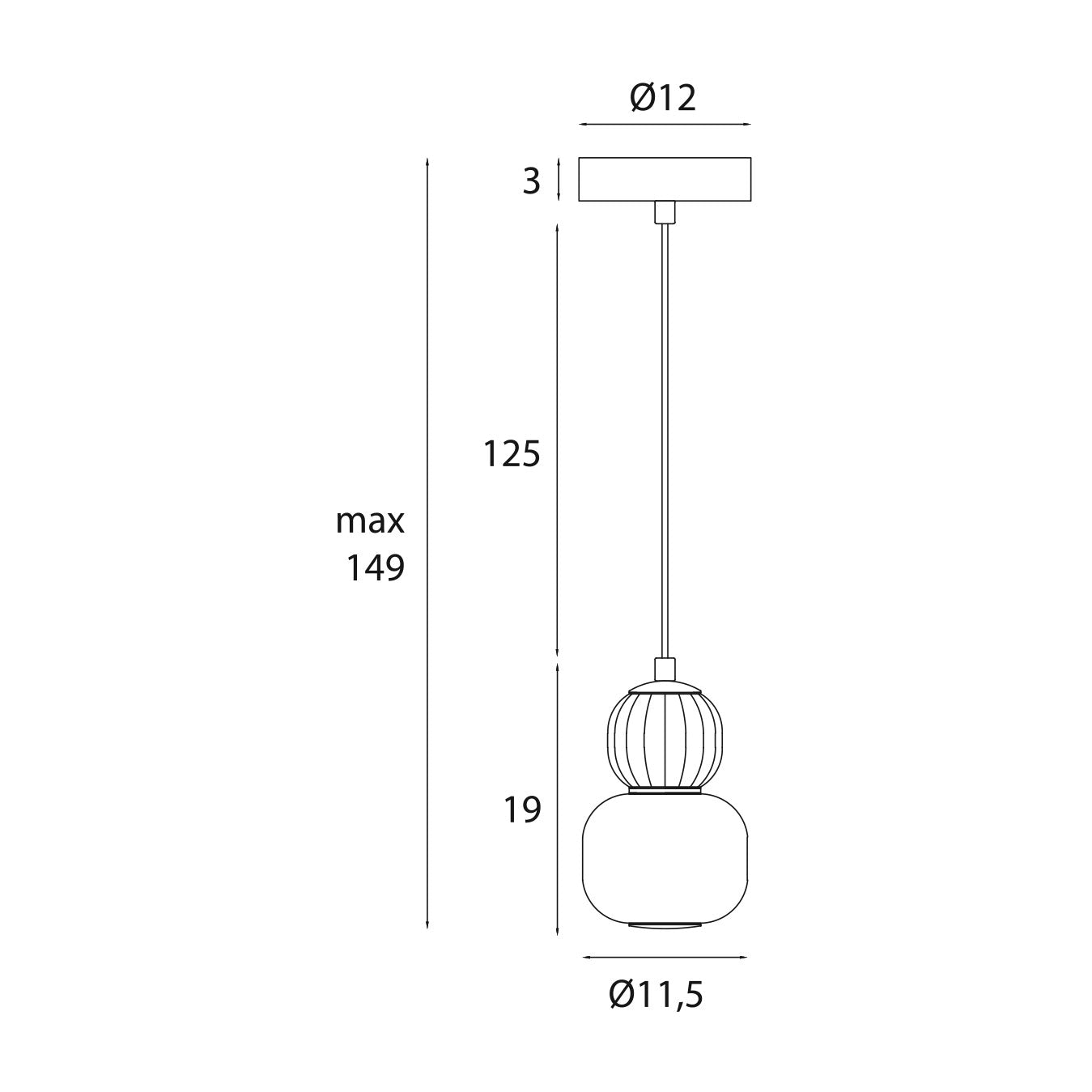Lollipop Pendant Lamp Brass