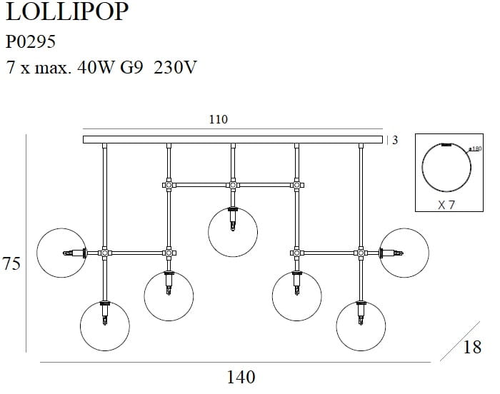 Lollipop Lampa Wisząca Mosiądz