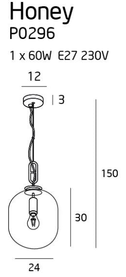 Honey Smoky Lampa Wisząca P0296