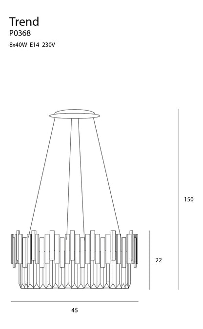 Organic Horizon Pendant Lamp Dimmable Black P0354D