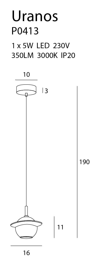 Monaco Pendant Lamp Gold P0423
