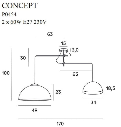 Concept lampa wisząca złota