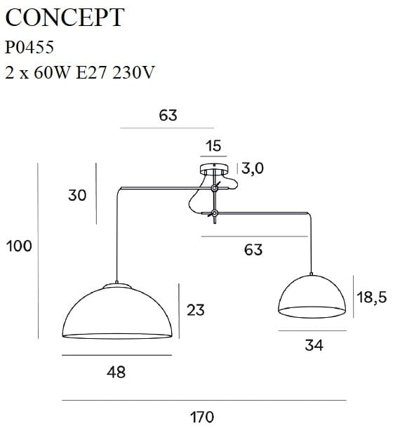 Concept lampa wisząca czarna