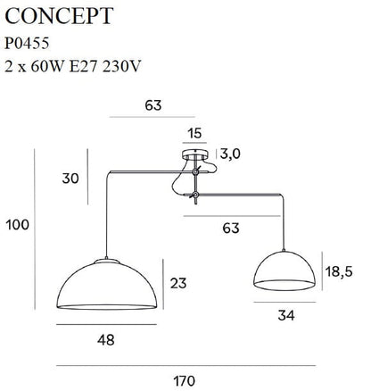 Concept lampa wisząca czarna