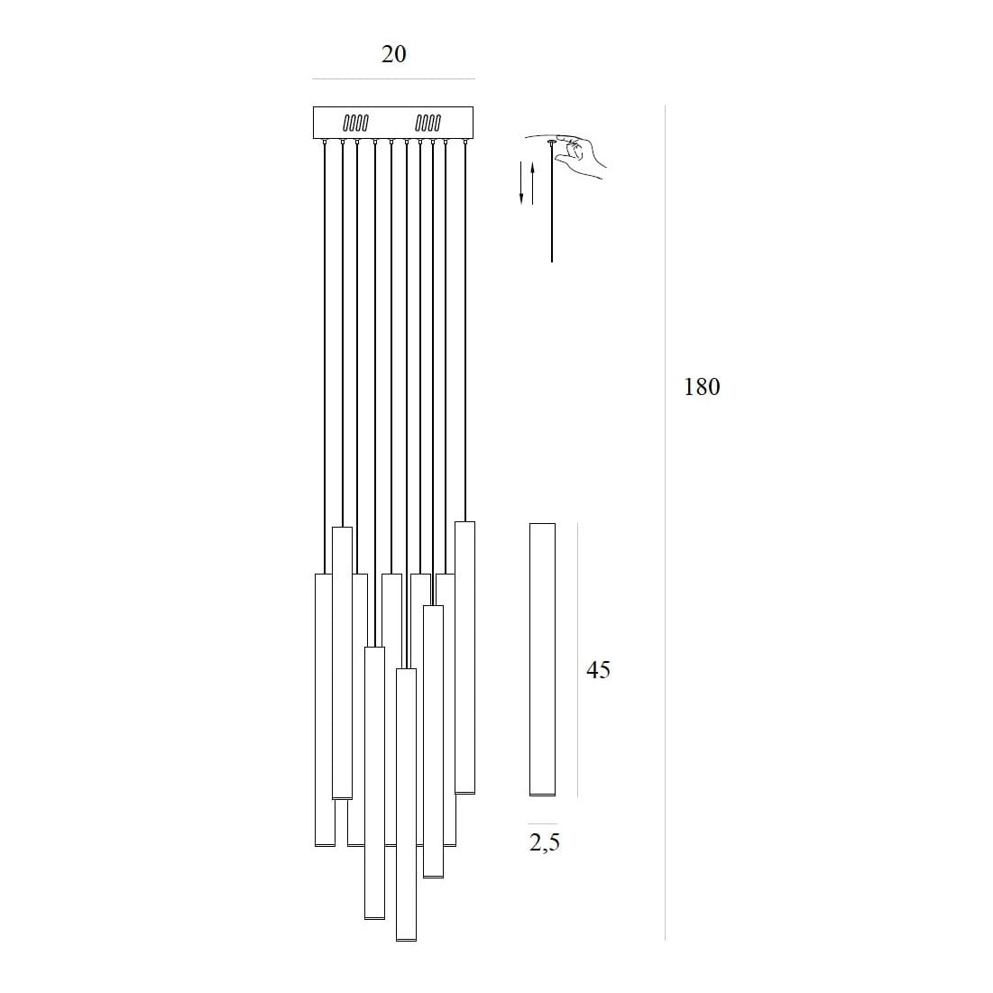 Organic Lampa Wisząca Złoto Szczotkowane P0524D