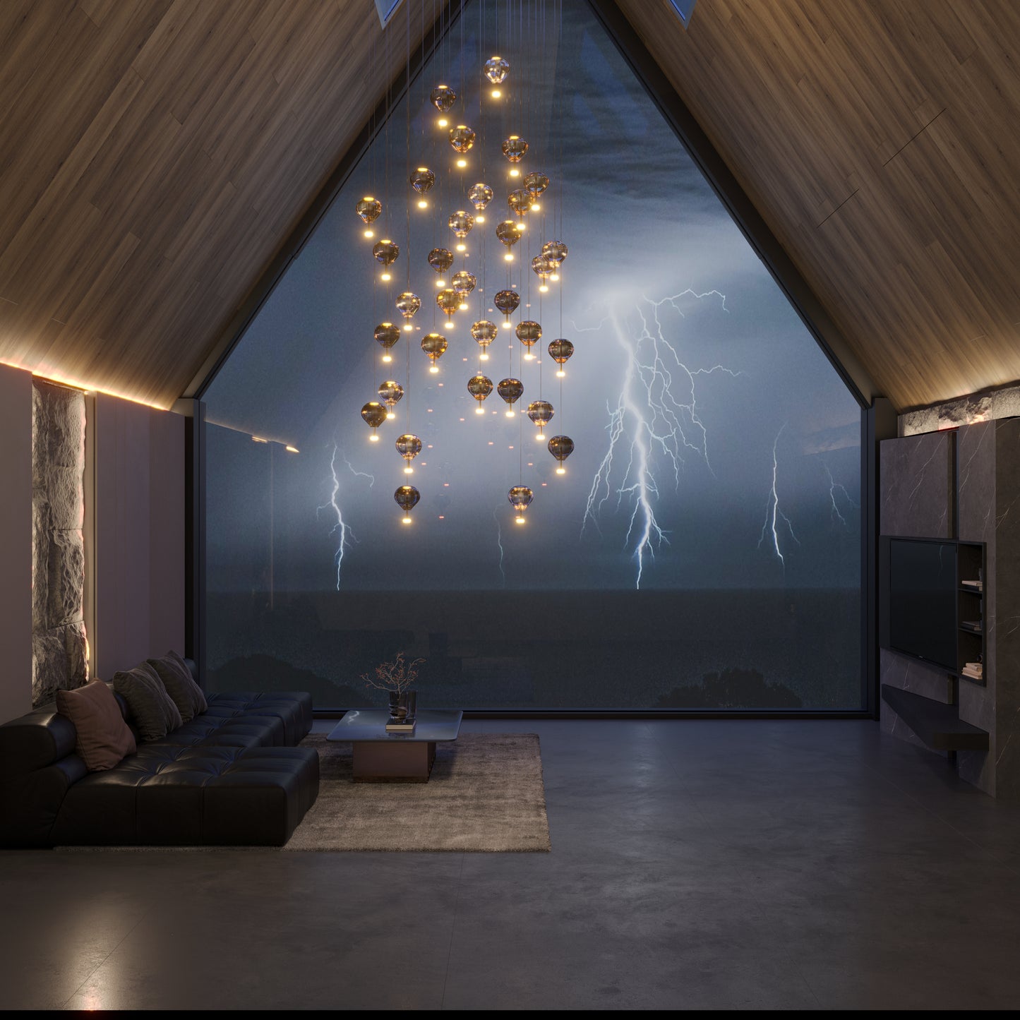 Lollipop Pendant Lamp Brass
