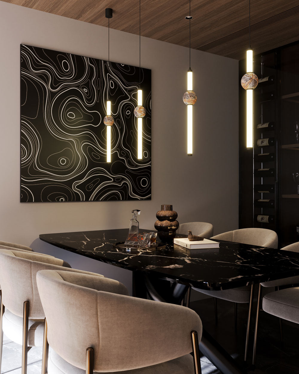 Monaco Pendant Lamp Gold P0423