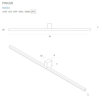 Finger kinkiet biały IP54