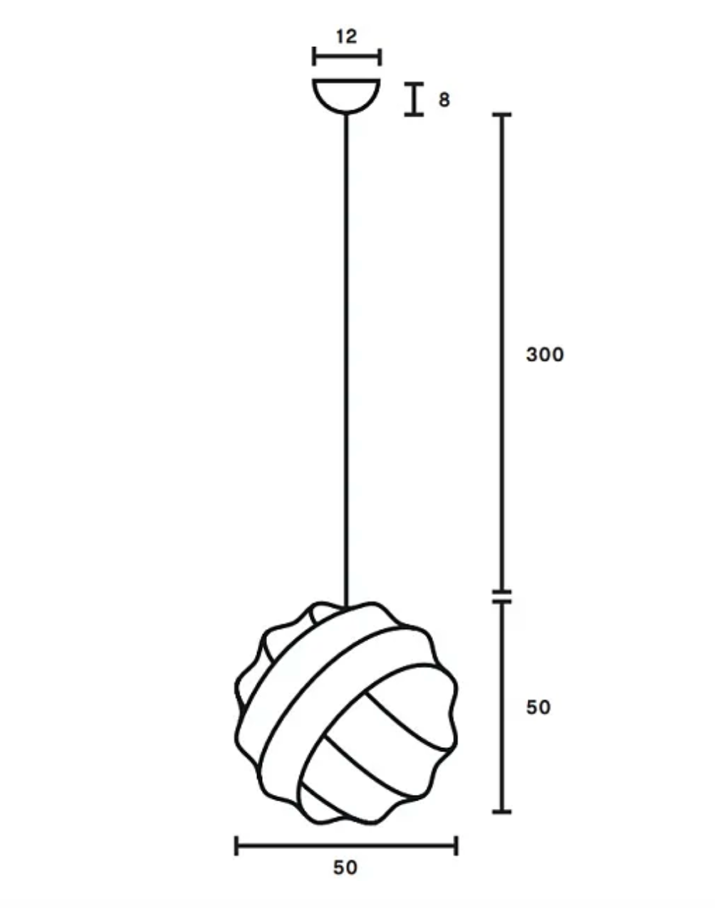 Turner Lampa Wisząca Biała 50 cm