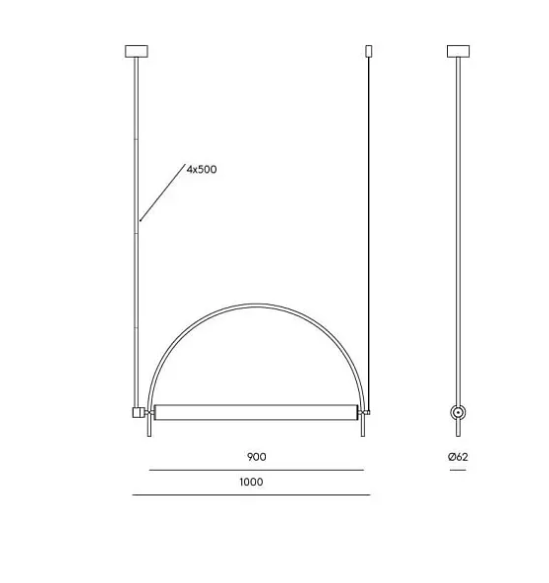 Arc Lampa Wisząca Czarna