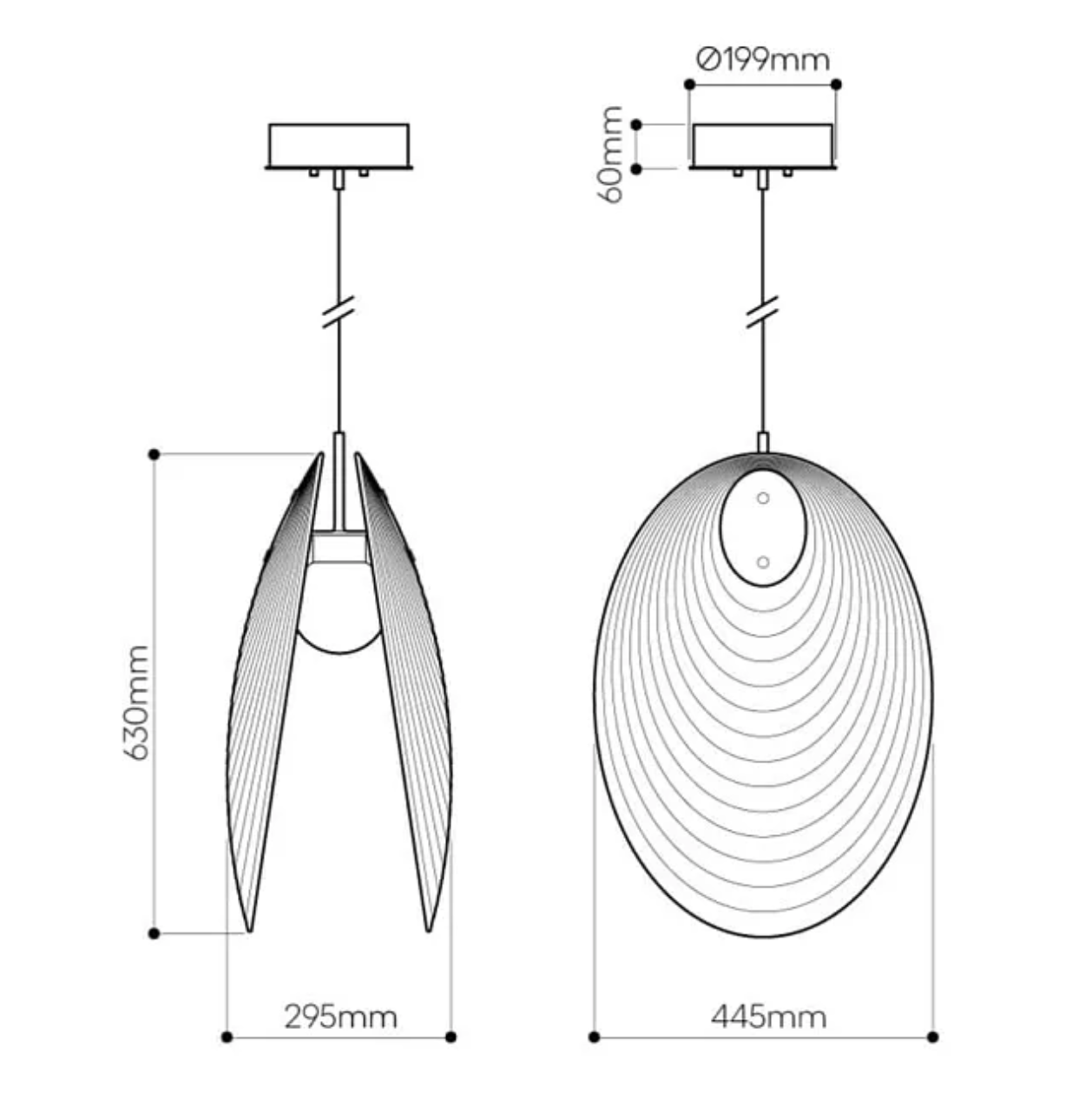 Ama Lampa Wisząca Otwarta Matowy Brąz