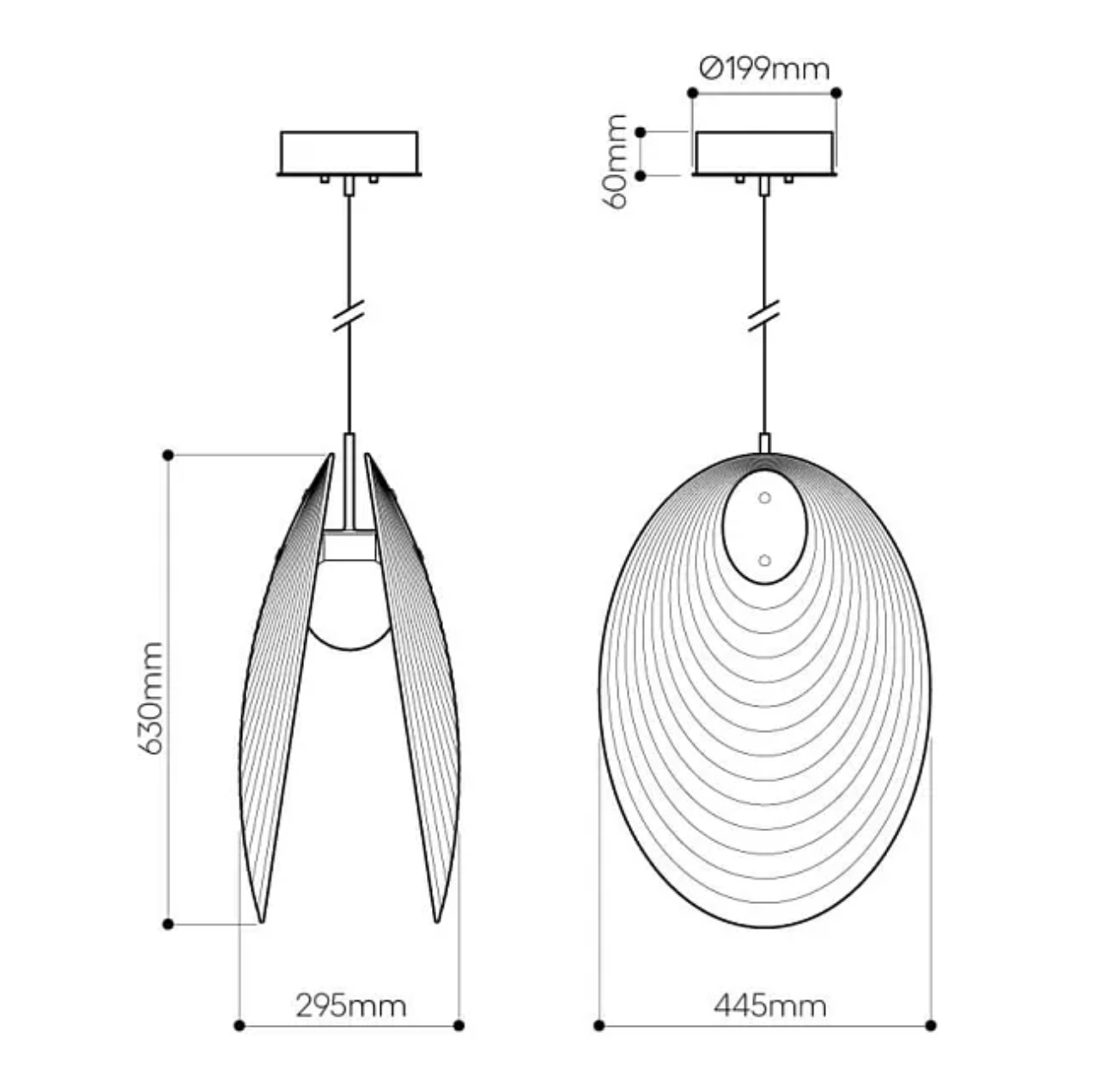 Ama Lampa Wisząca Otwarta