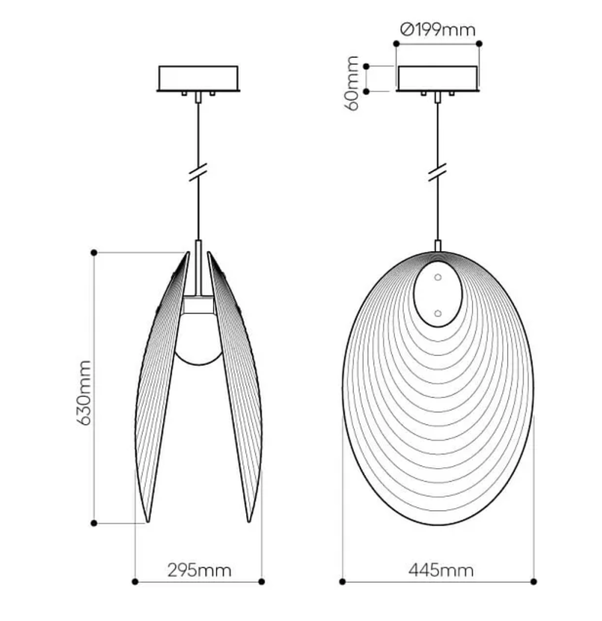 Ama Lampa Wisząca Otwarta Szara