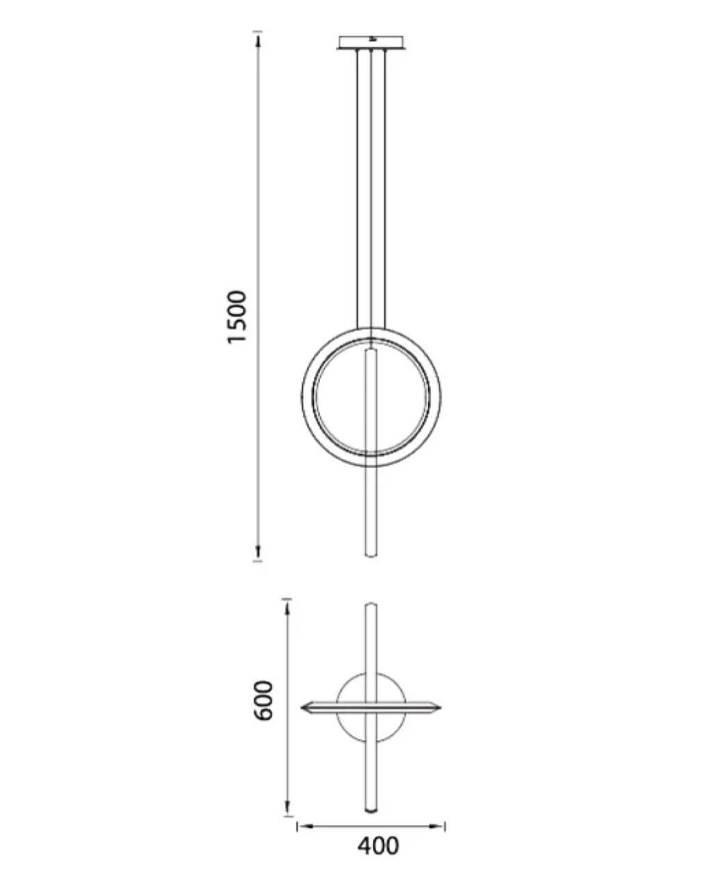 Kitesurf Lampa Wisząca Czarna 7141