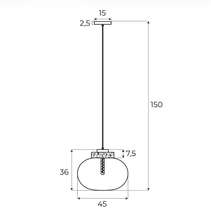 Lollipop Pendant Lamp Brass