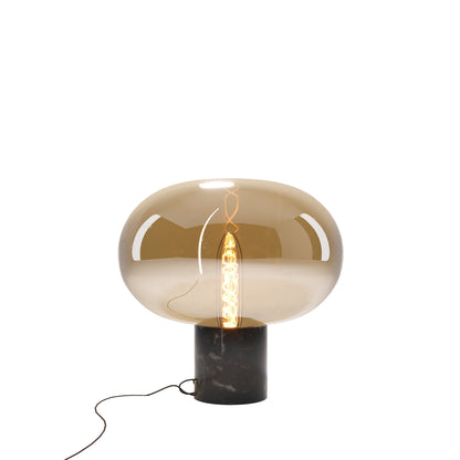 Moonstone lampa stołowa amber glass czarny marmur