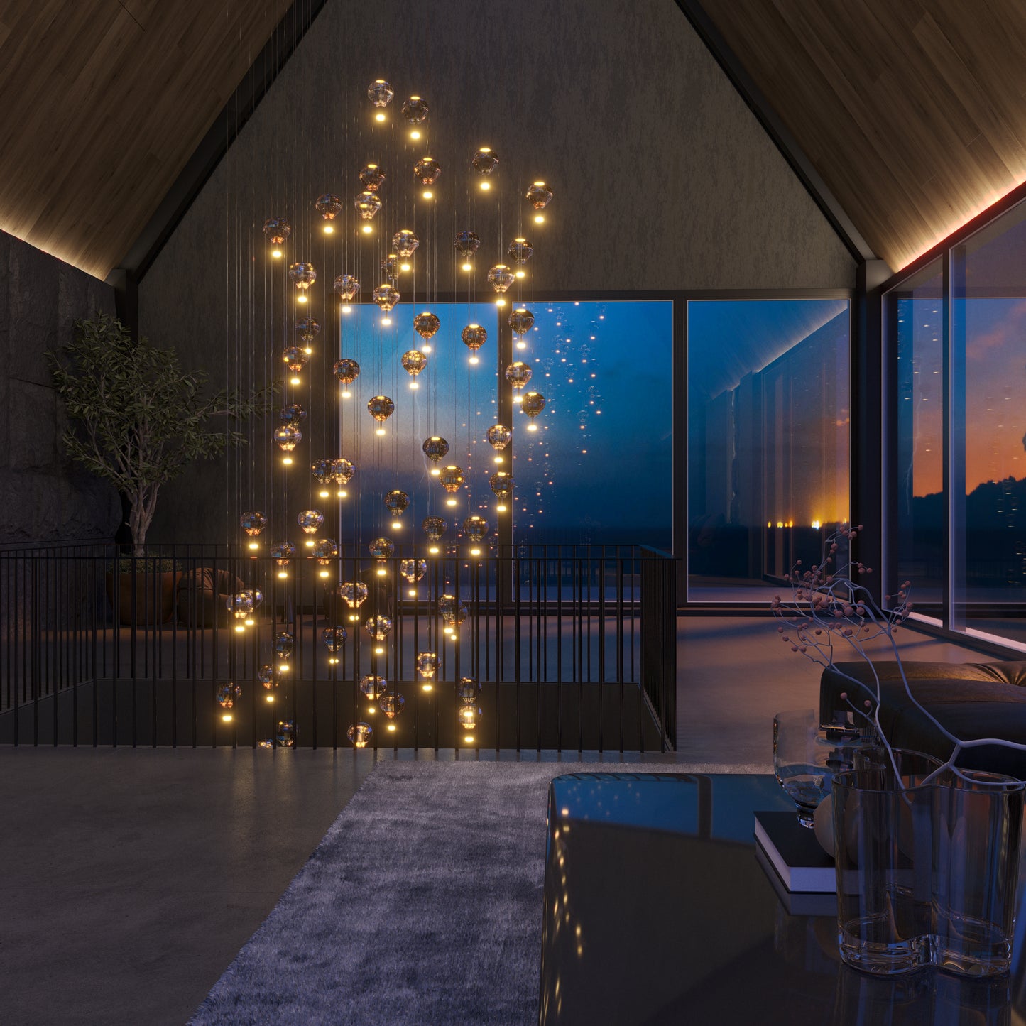 Lollipop Pendant Lamp Brass