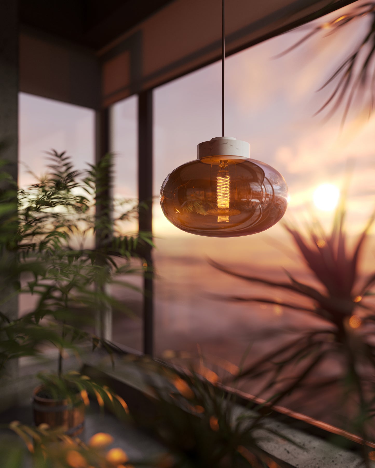 Lollipop Pendant Lamp Brass